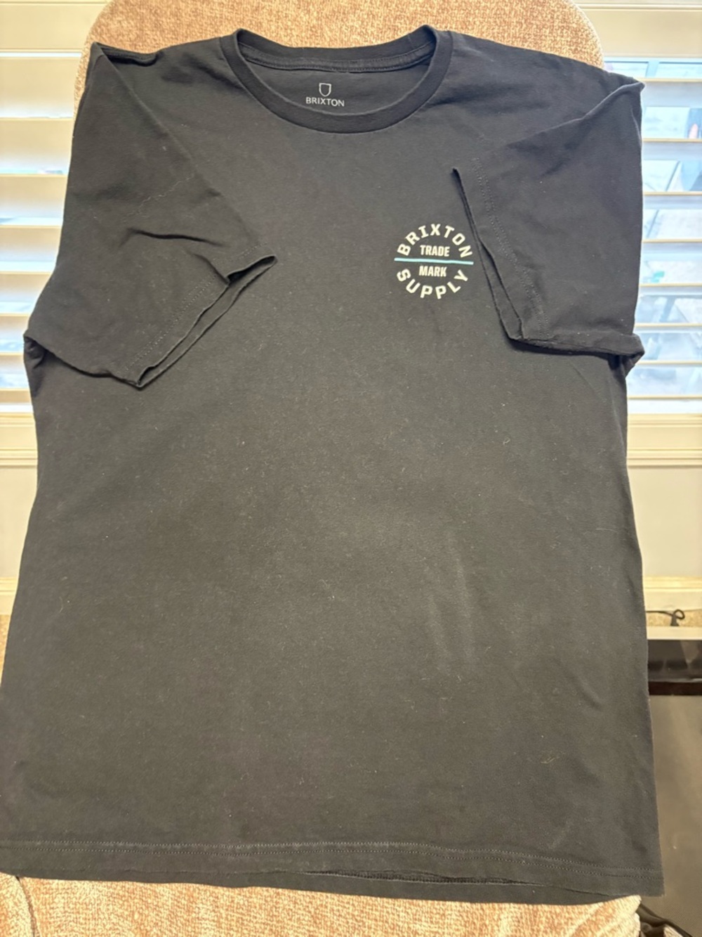 Brixton Black Crew Neck T-Shirt with Small Chest Logo